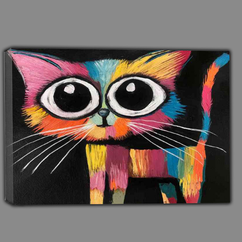 Buy Canvas : (An artistic representation of a colourful cat)