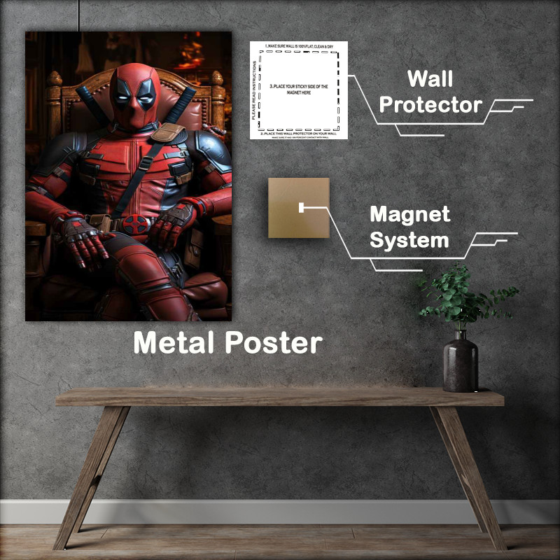 Buy Metal Poster : (Deadpool resting in his armchair)