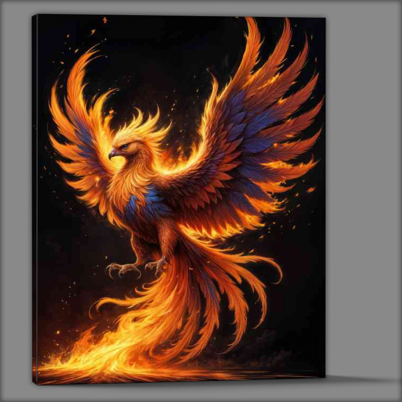 Buy Canvas : (Fiery colourful phoenix with wild fire)