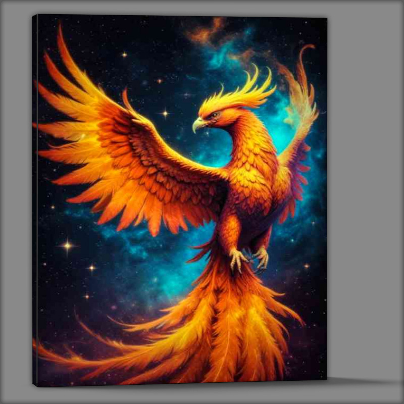 Buy Canvas : (Majestic fiery phoenix at night-studio)