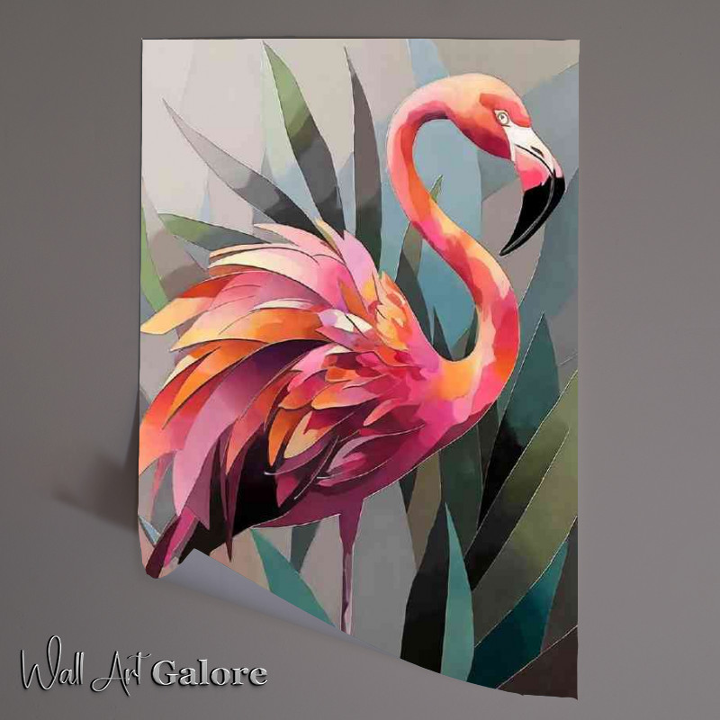 Buy Unframed Poster : (Representation of a flaming flamingo)