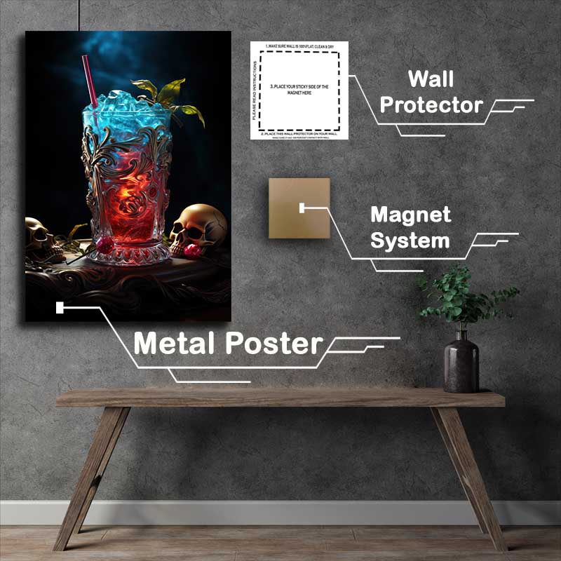 Buy Metal Poster : (Traffic Tonic Tequila Sunrise with skull)