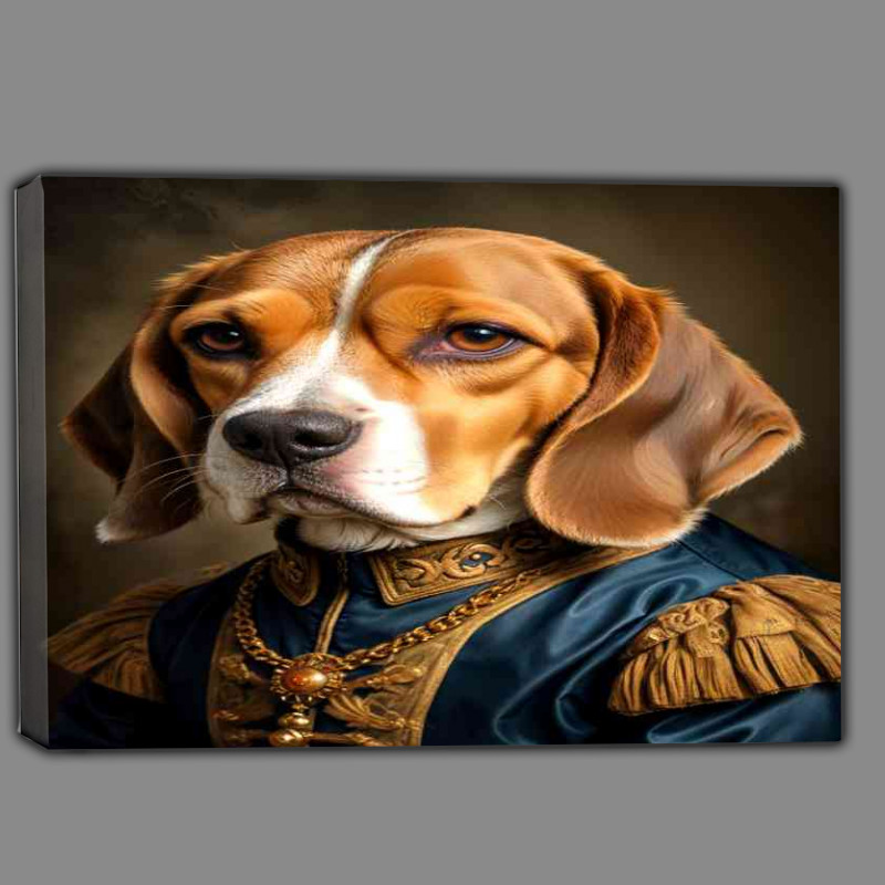 Buy Canvas : (Magestic beagle dog in surreal vintage attire)