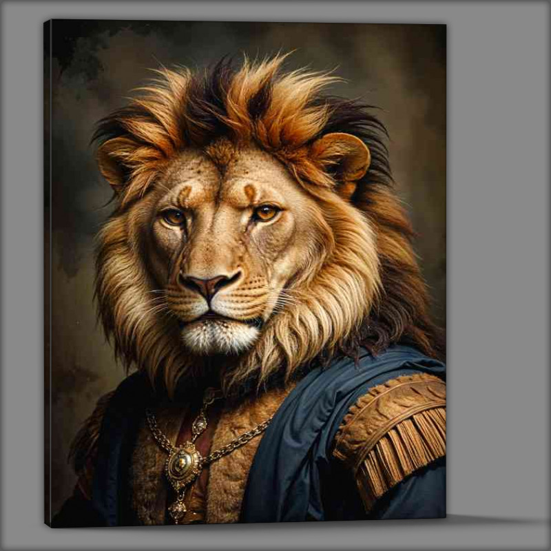 Buy Canvas : (Magestic lion with surreal attire)
