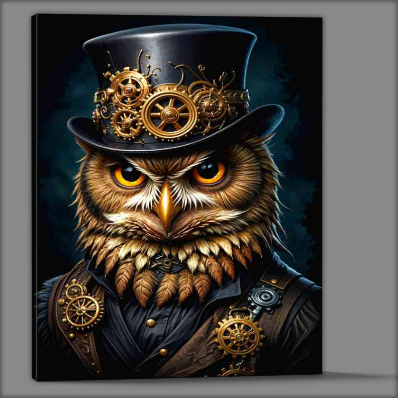 Buy Canvas : (Steampunk owl wiith cogs surrealism)