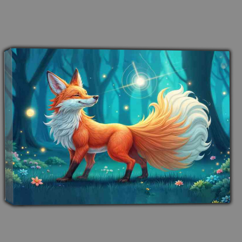 Buy Canvas : (Whimsical bushy tail red fox)