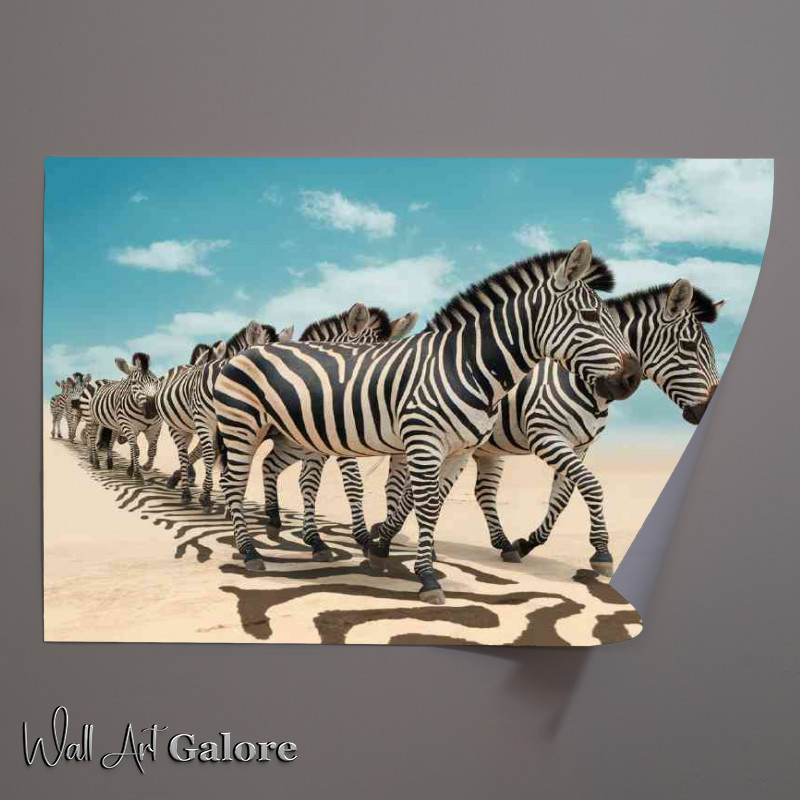 Buy Unframed Poster : (Zebras with their distinct black and white strips)