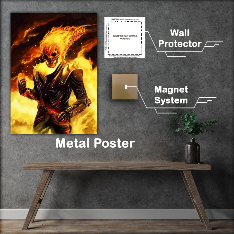 Buy Metal Poster : (Ghost Rider In Hell)
