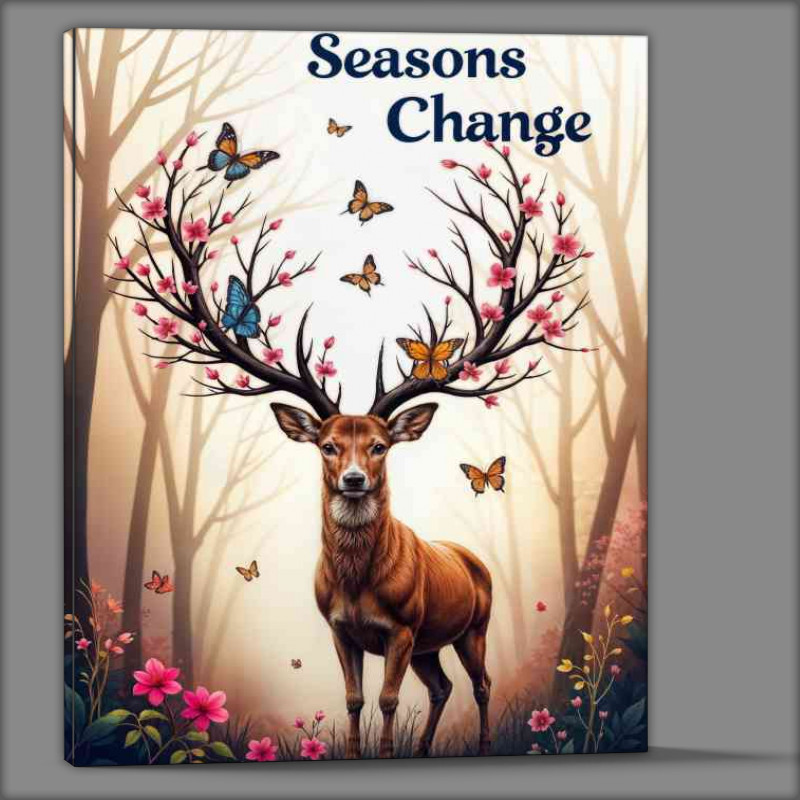 Buy Canvas : (Seasons with the stag and butterfiles)