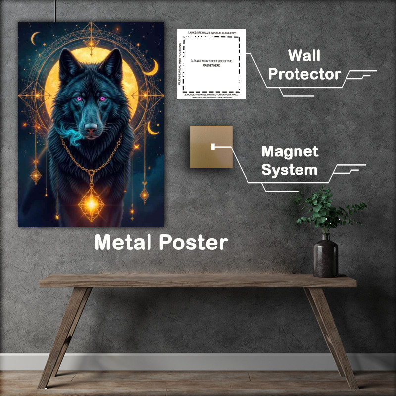 Buy Metal Poster : (The black dog with purple eyes)