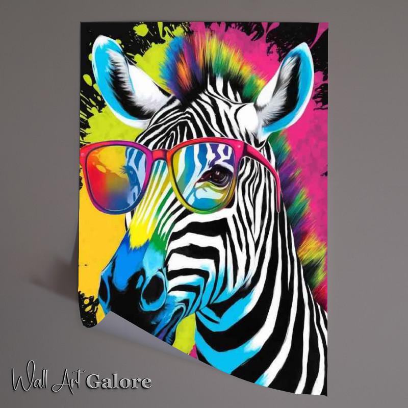 Buy Unframed Poster : (Vibrantly colored zebra with a striking appearance)