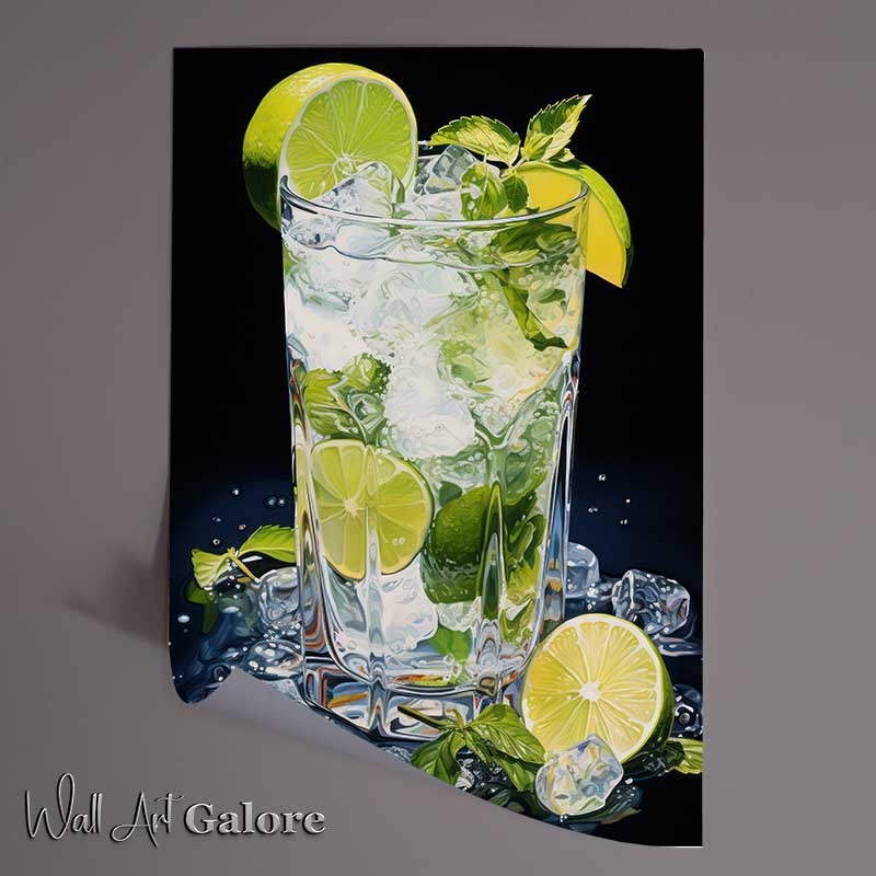 Buy Unframed Poster : (Zenith Zest water and lime cocktail drink)