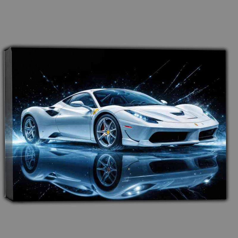 Buy Canvas : (Laferrari white light blue tones ferarri style super car)