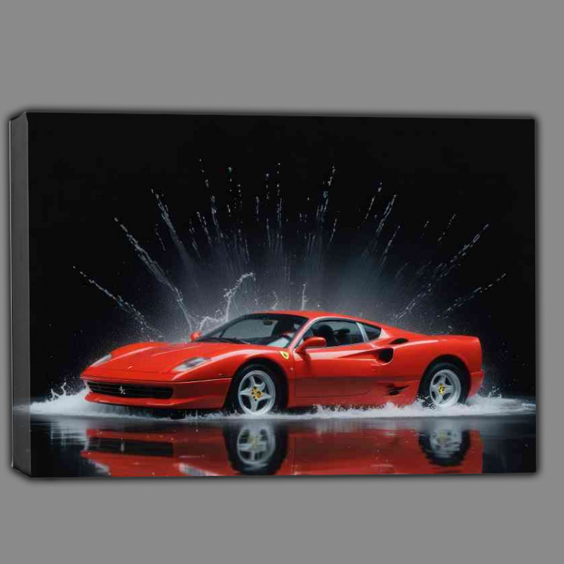Buy Canvas : (Red testrossa ferrari with splashed art)