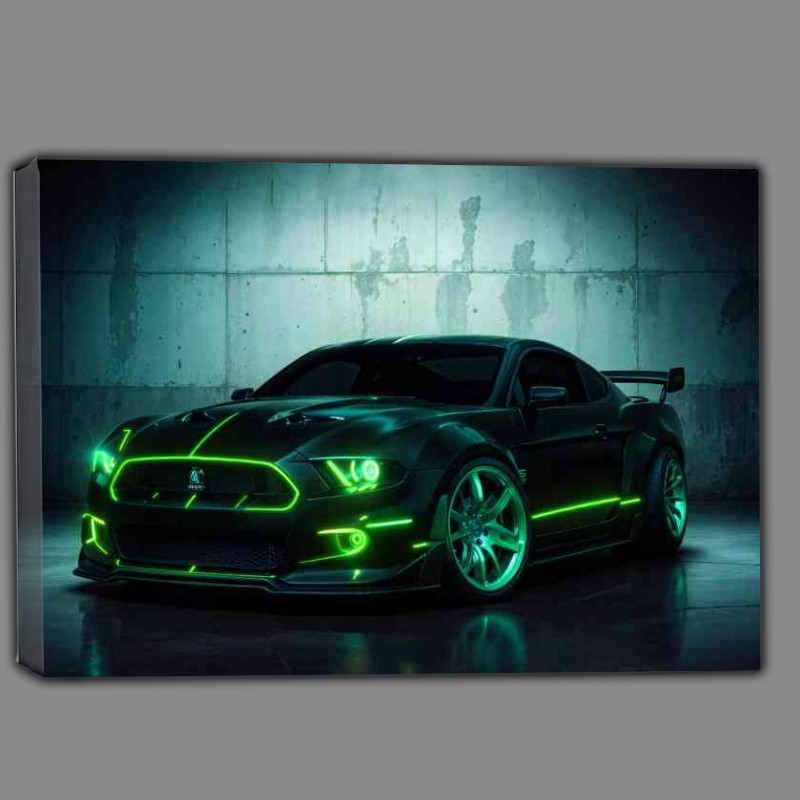 Buy Canvas : (Shelby gt 500 neon green style Super car)