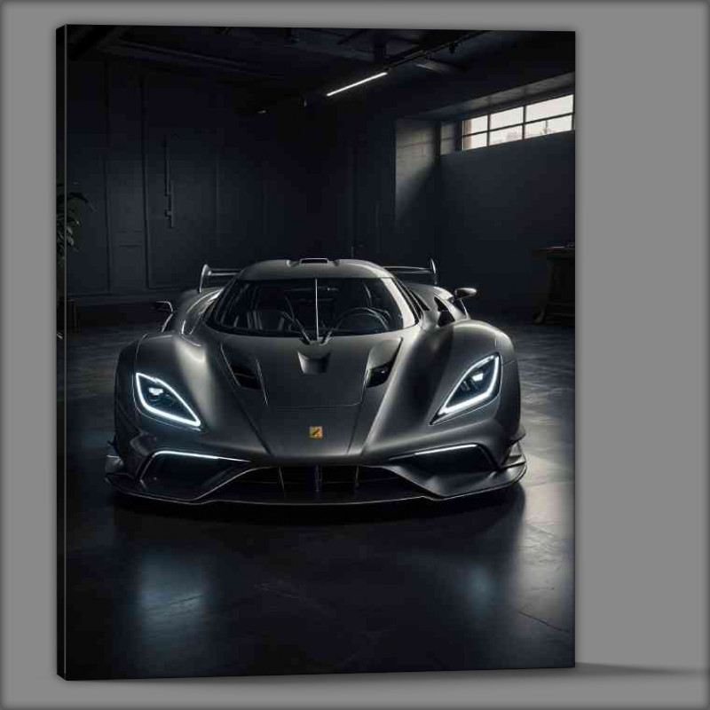 Buy Canvas : (Futuristic looking Koenigsegg Jesko hypercar dark and moody)