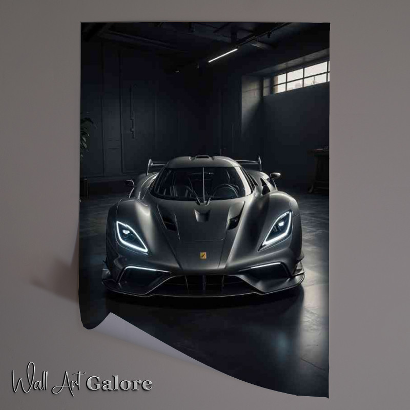 Buy Unframed Poster : (Futuristic looking Koenigsegg Jesko hypercar dark and moody)