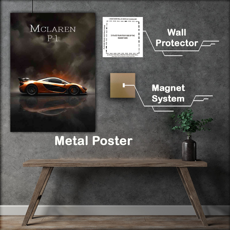 Buy Metal Poster : (Mclaren p1 bronze super sports car)