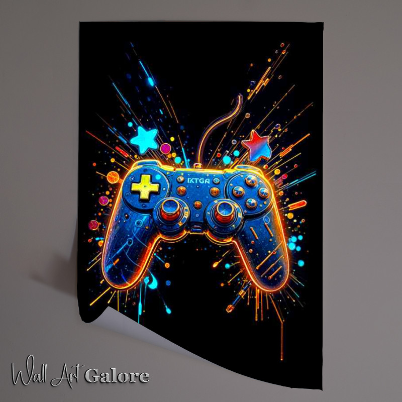 Buy Unframed Poster : (Neon world of the gaming controller)