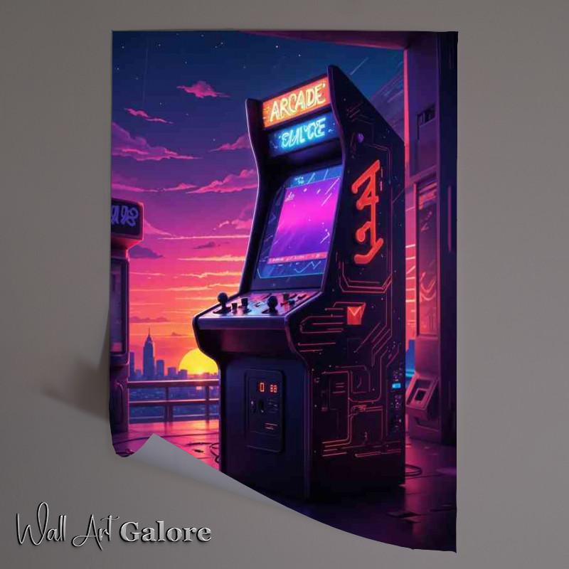 Buy Unframed Poster : (Retro neon gaming machine)