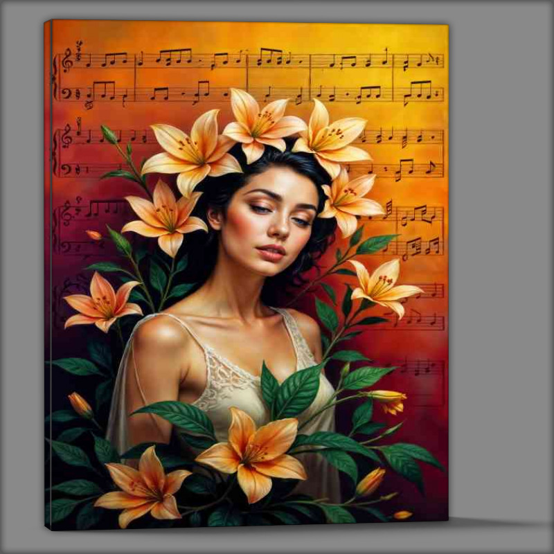 Buy Canvas : (Music and flowers)