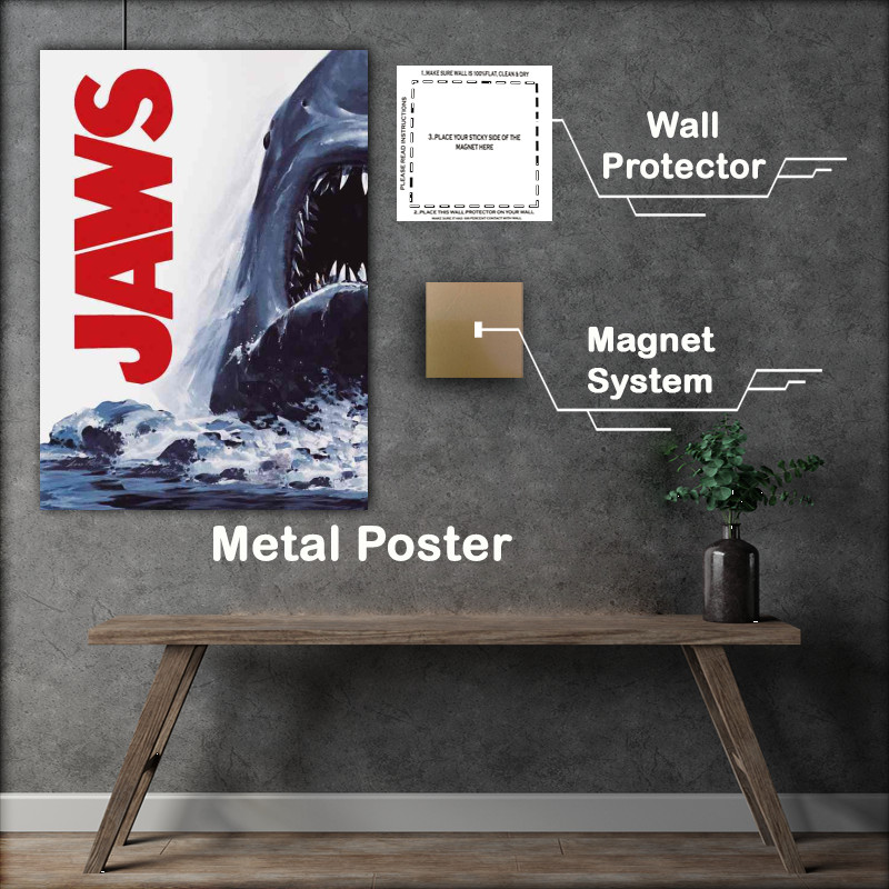 Buy Metal Poster : (Jaws Iget out of the water)
