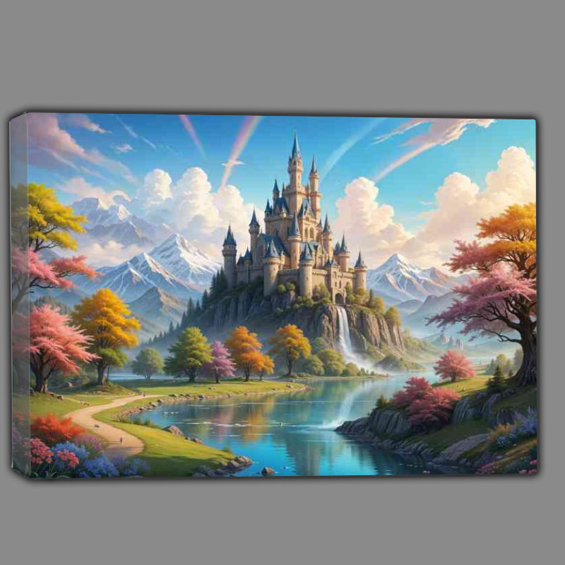 Buy Canvas : (The enchanting castle by the lake)