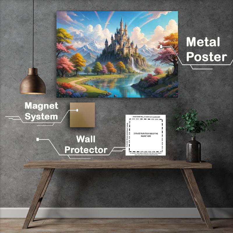 Buy Metal Poster : (The enchanting castle by the lake)