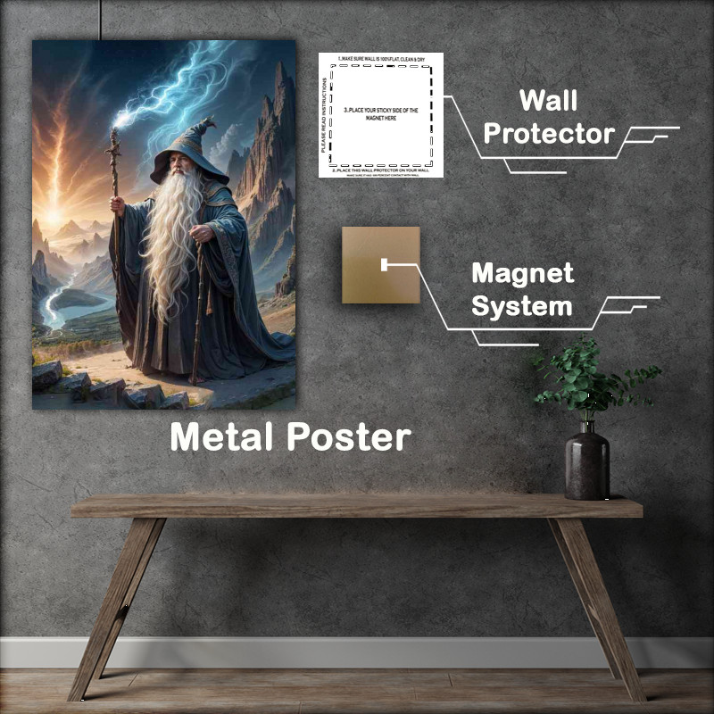 Buy Metal Poster : (The old wizzard on rthe hill)