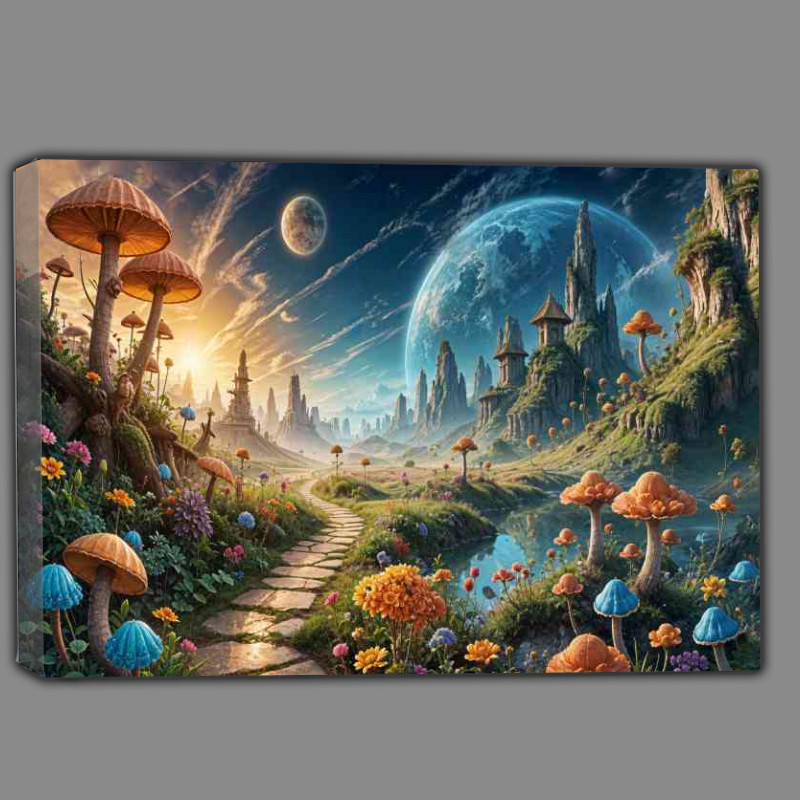 Buy Canvas : (Mushroom landscapes dramatic skies fantasy)