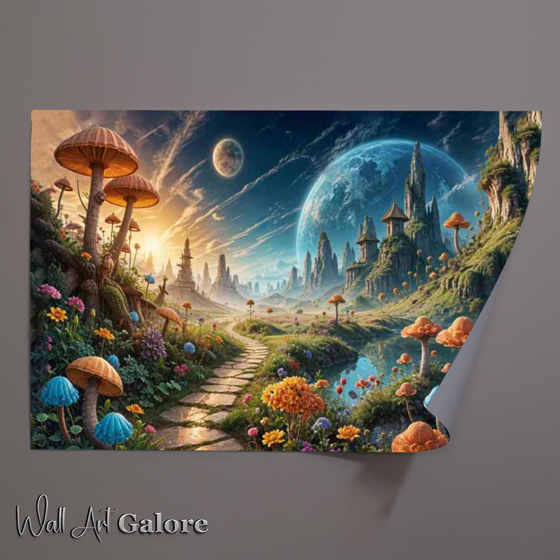 Buy Unframed Poster : (Mushroom landscapes dramatic skies fantasy)