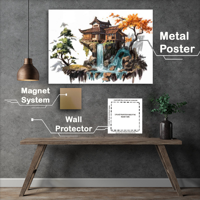 Buy Metal Poster : (Picturesque scene of a traditional asian style home.jpeg)