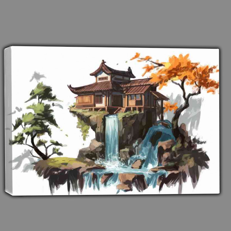 Buy Canvas : (Picturesque scene of a traditional asian style home.png)