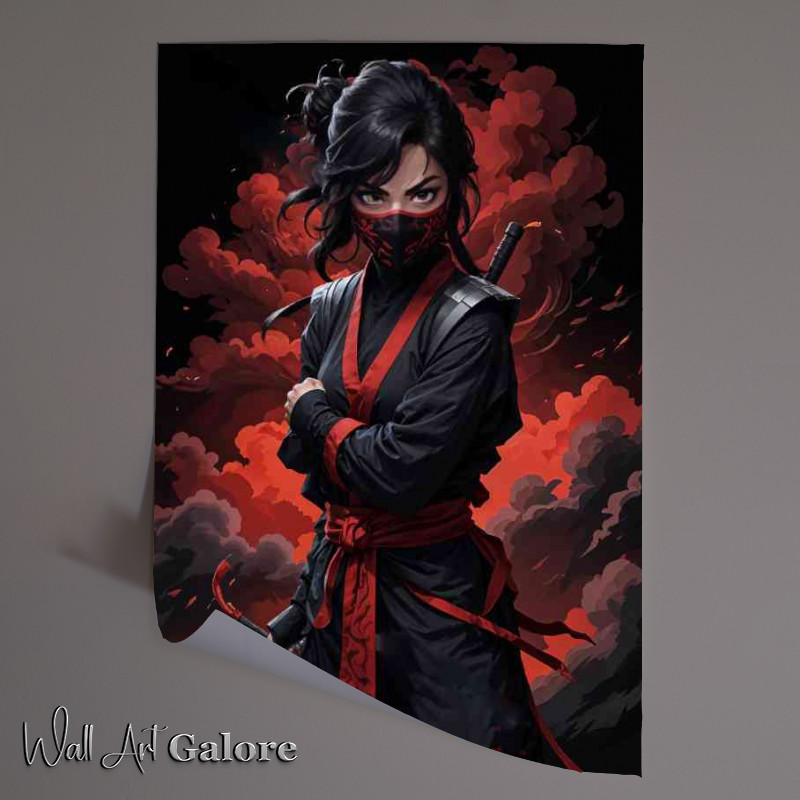 Buy Unframed Poster : (Dark female ninja warrior with swords)