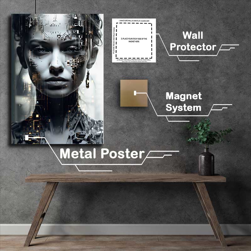 Buy Metal Poster : (A human body made by using a digital code)