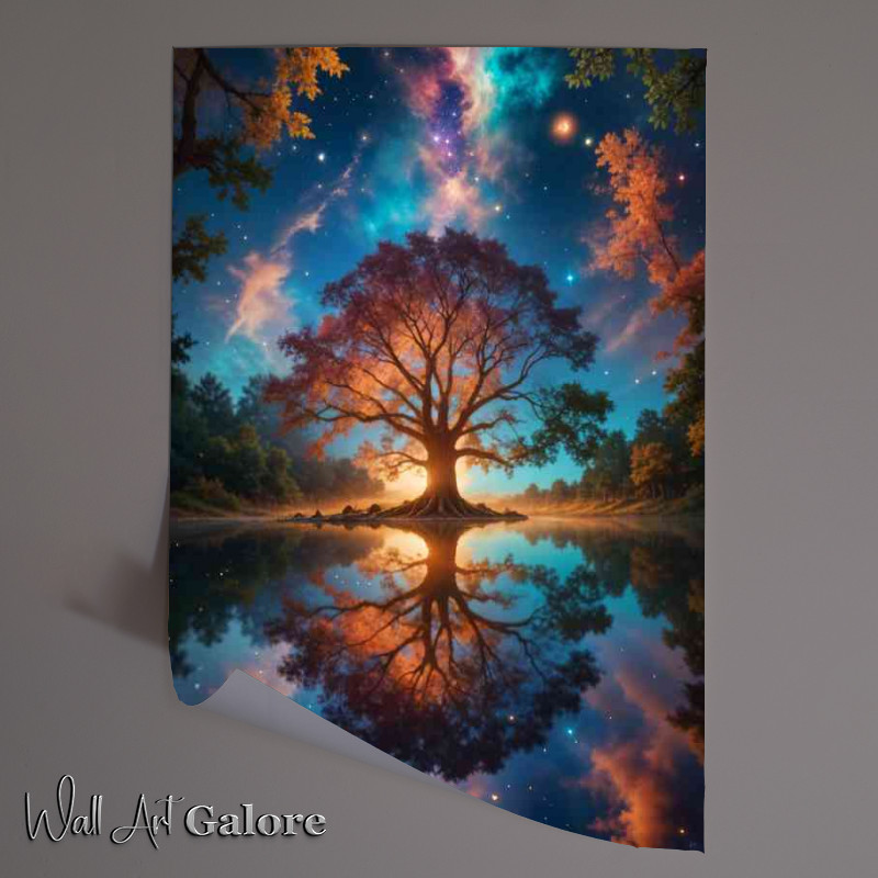 Buy Unframed Poster : (fiery autumn foliage reflected in a still lake)