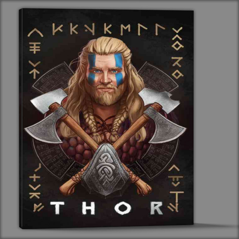 Buy Canvas : (Norse warrior with axes)