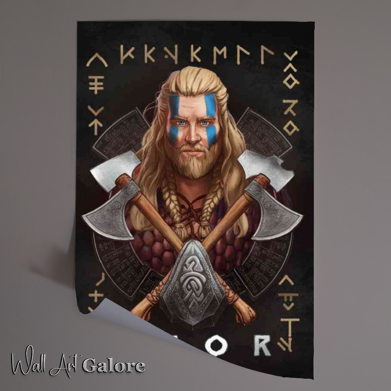 Buy Unframed Poster : (Norse warrior with axes)