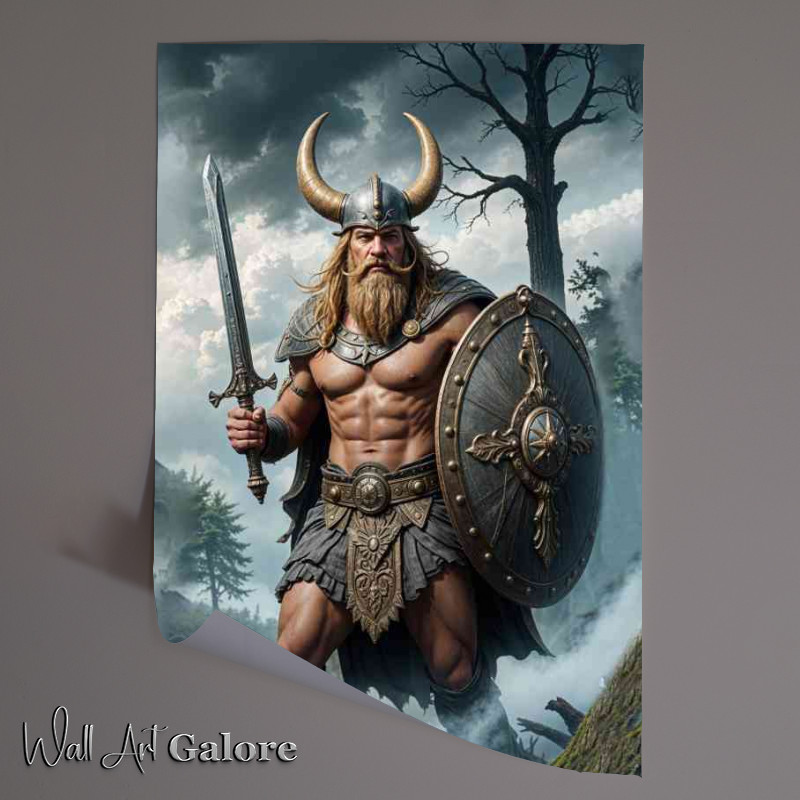 Buy Unframed Poster : (The Viking in the woods on the hunt)