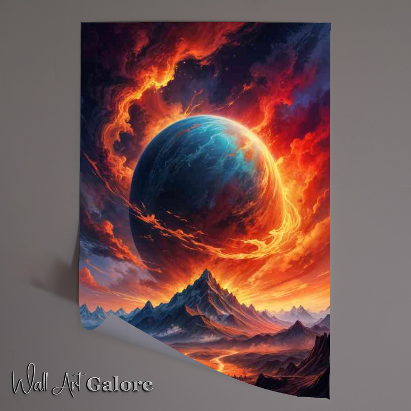 Buy Unframed Poster : (Large glowing planet with a vibrancy)