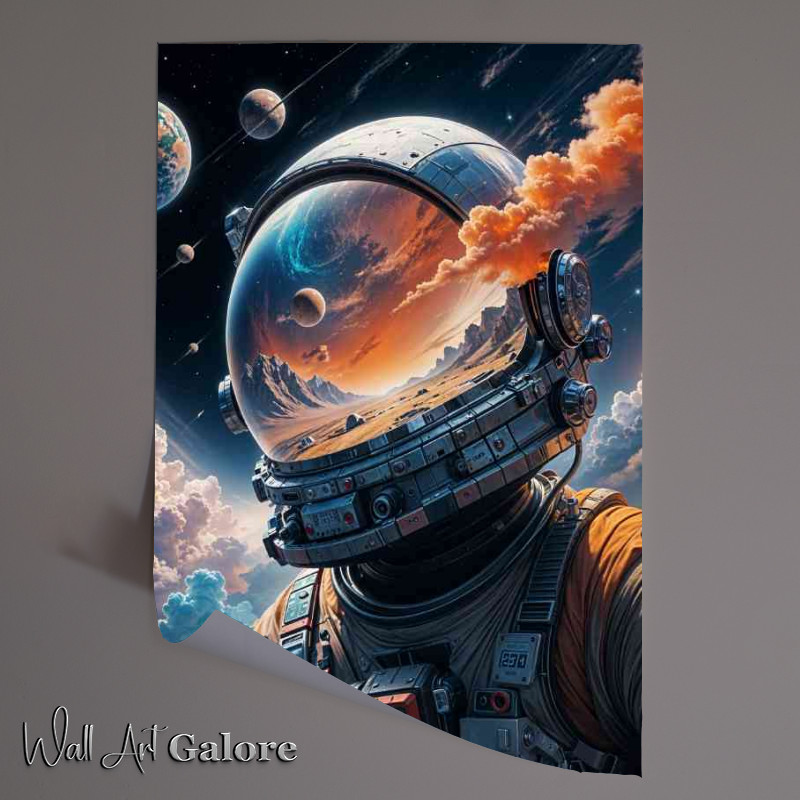 Buy Unframed Poster : (Spaceman surreal flowing colours)