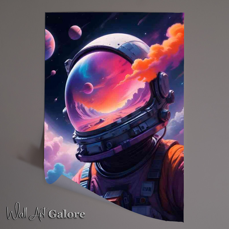 Buy Unframed Poster : (Spaceman surreal flowing neon colours)
