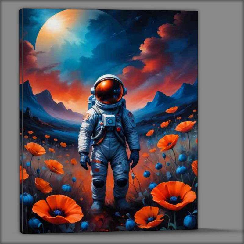Buy Canvas : (Space man in a poppy field)