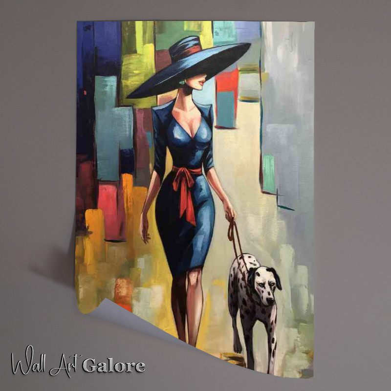 Buy Unframed Poster : (Dressed in a stylish form fitting blue dress)
