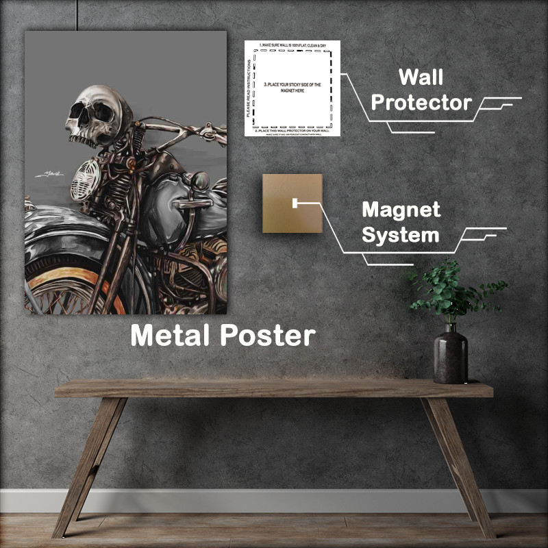 Buy Metal Poster : (Skull Rider into the sunset)