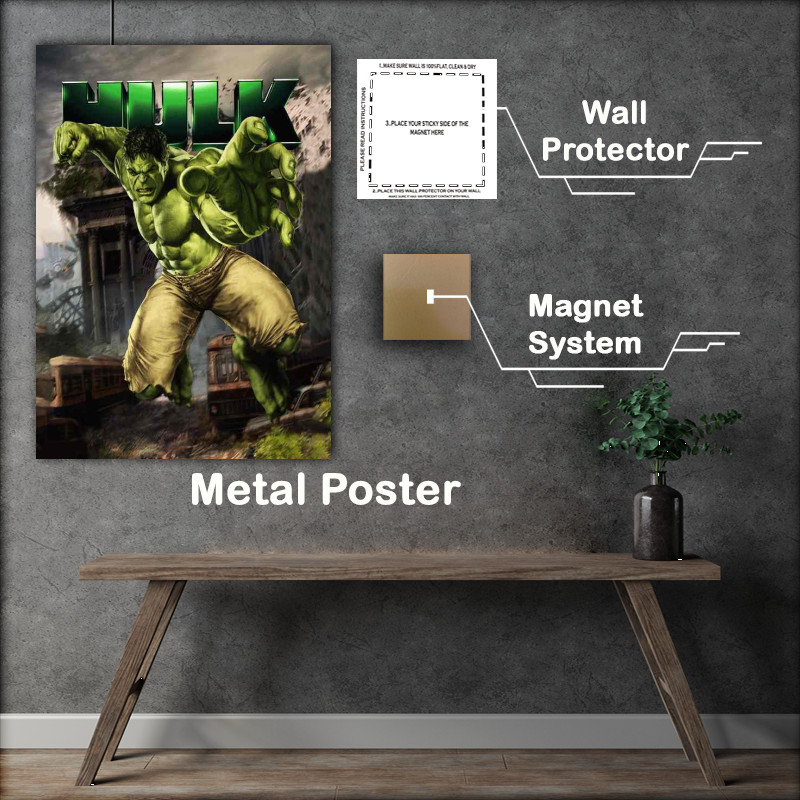 Buy Metal Poster : (Smash the green man)