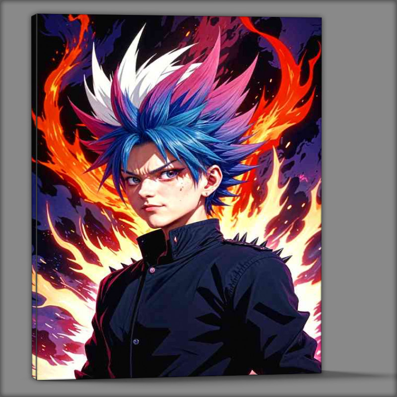 Buy Canvas : (Anime satoru gojo with spiky white and blue hair)