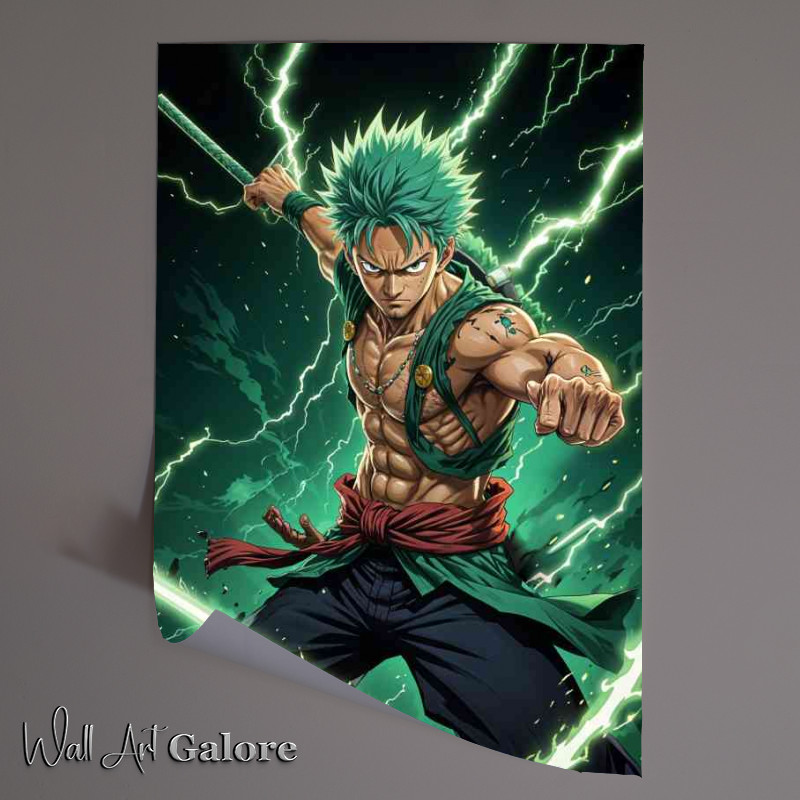 Buy Unframed Poster : (One Piece Roronoa Zoro full green)