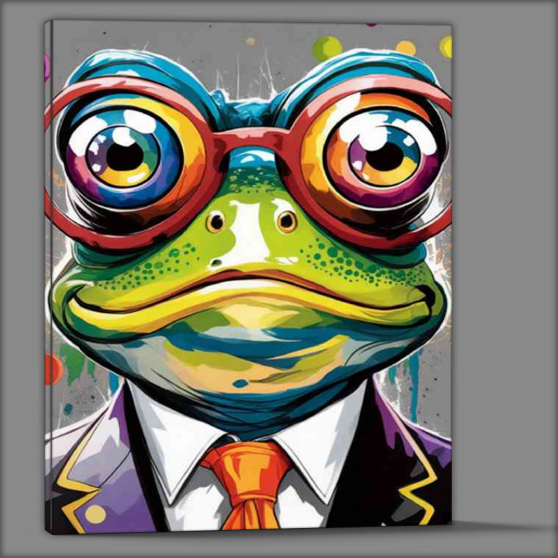 Buy Canvas : (Colored frog with large round eyes)