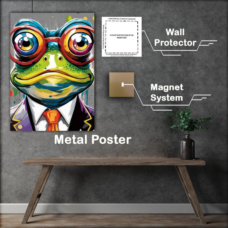 Buy Metal Poster : (Colored frog with large round eyes)